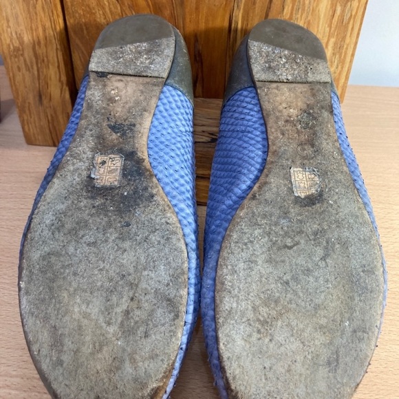 Botkier Blue Snakeskin leather zipper flats 7.5, 8 - Picture 8 of 8